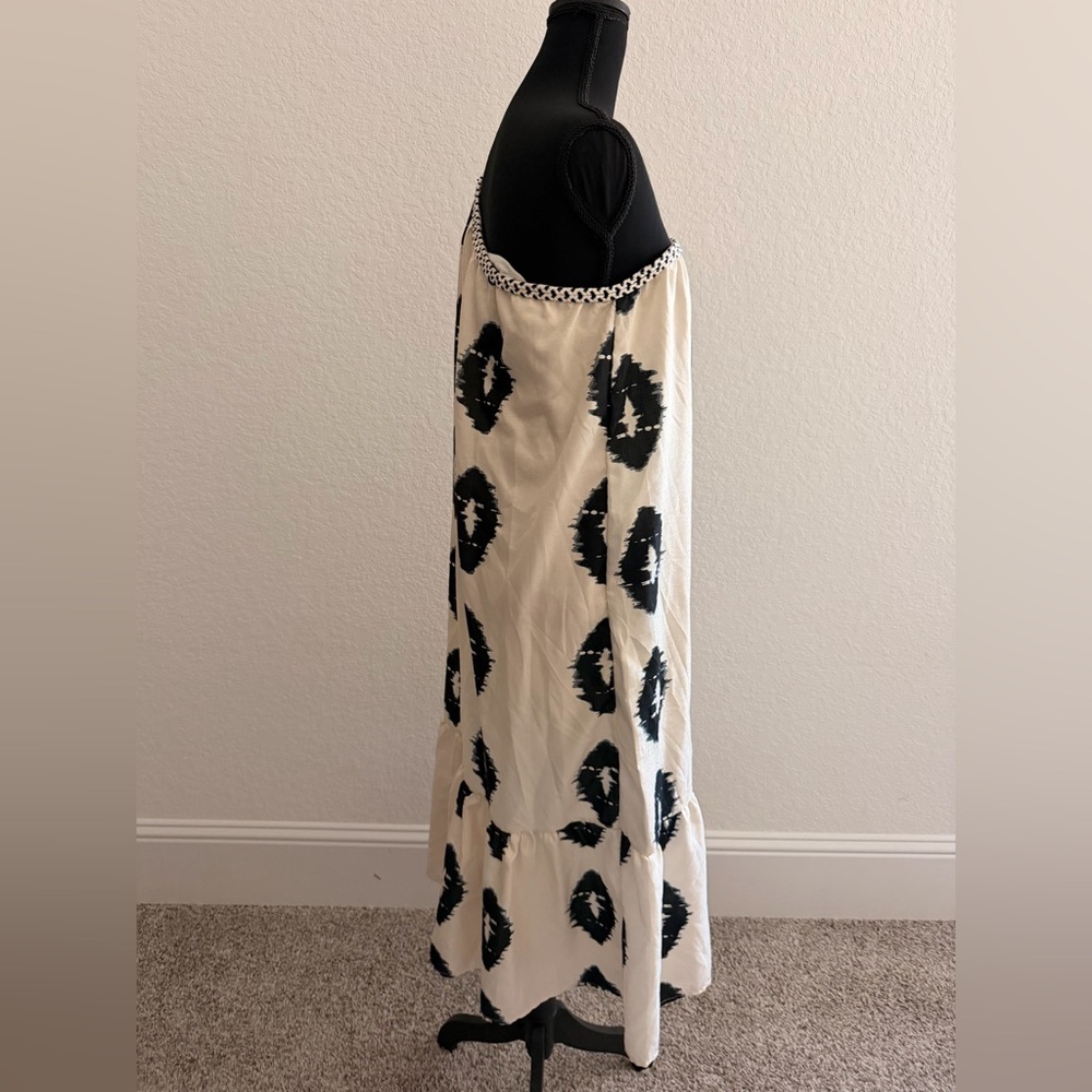 Asymmetrical One-Shoulder Ikat Print Midi Dress | Boho Chic - Picture 2 of 6